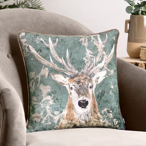 Avebury Stag Cushion - Heritage Of Scotland - PETROL