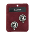 Baird Clan Badge, Kilt Pin, Lapel Pin, Cufflinks, Keyring/Key Fob & Gift Set — Fine Pewter by Art Pewter — Made in Scotland (Shiny Finish) - Heritage Of Scotland - Cufflinks