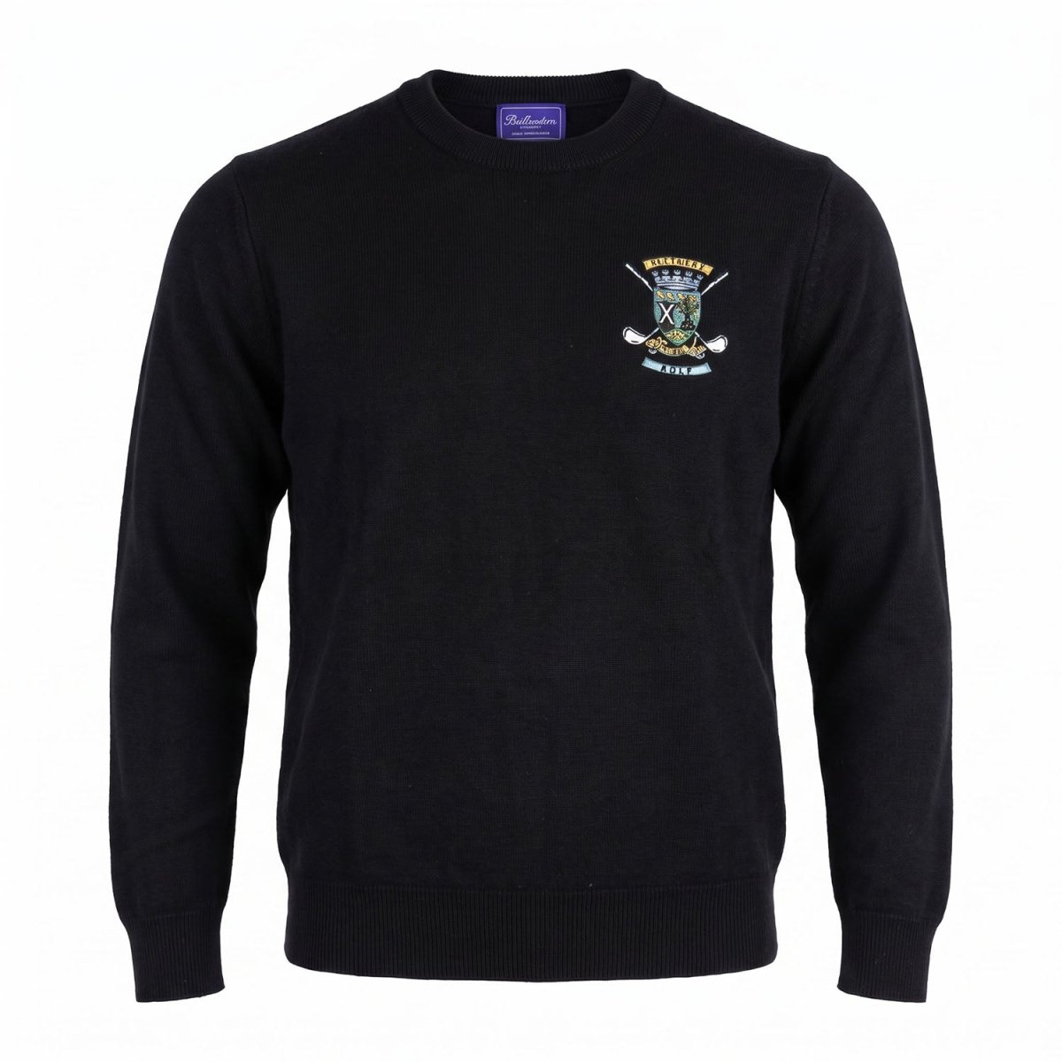 Ballantrae Golf Crew Neck Jumper - Black - Heritage Of Scotland - S