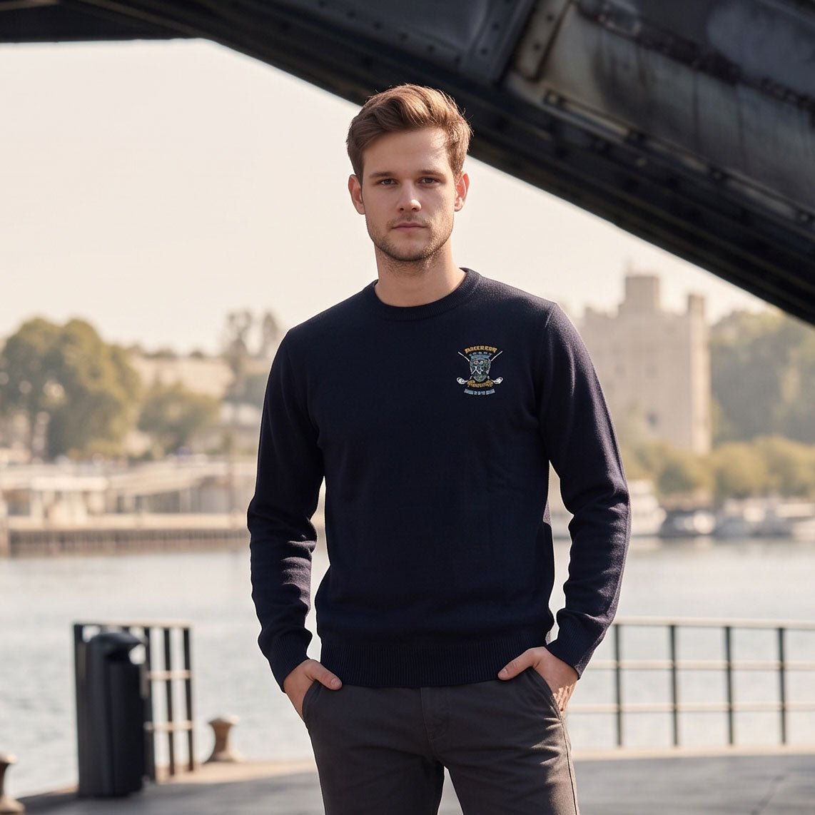 Ballantrae Golf Crew Neck Jumper - Navy - Heritage Of Scotland - S