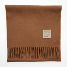 Balmoral 100% Cashmere Woven Scarf - PLAIN CAMEL - Heritage Of Scotland -