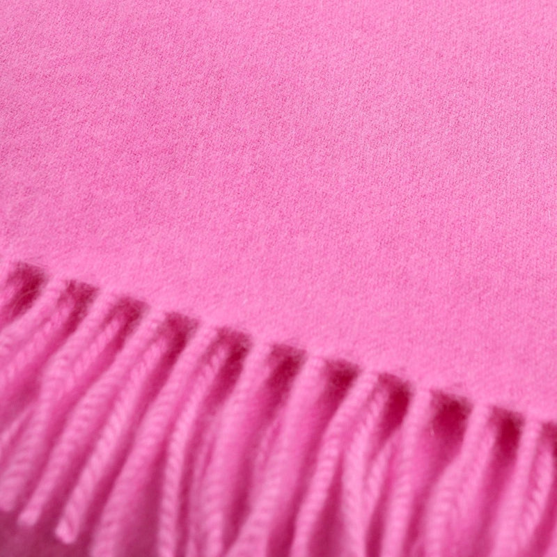 Balmoral 100% Cashmere Woven Scarf - PLAIN LIPSTICK PINK - Heritage Of Scotland -
