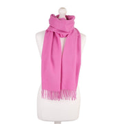 Balmoral 100% Cashmere Woven Scarf - PLAIN LIPSTICK PINK - Heritage Of Scotland -