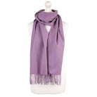 Balmoral 100% Cashmere Woven Scarf - PLAIN PURPLE - Heritage Of Scotland -