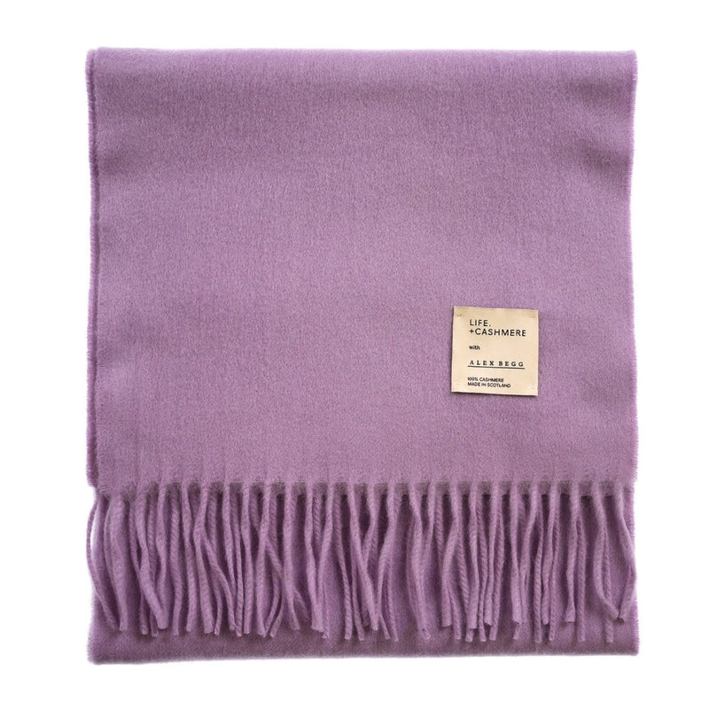Balmoral 100% Cashmere Woven Scarf - PLAIN PURPLE - Heritage Of Scotland -