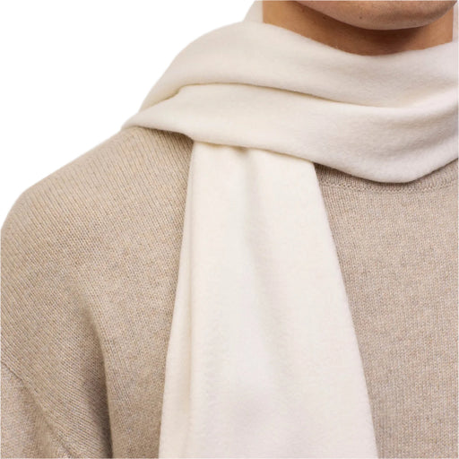 Balmoral 100% Cashmere Woven Scarf Plain White - Heritage Of Scotland - PLAIN WHITE