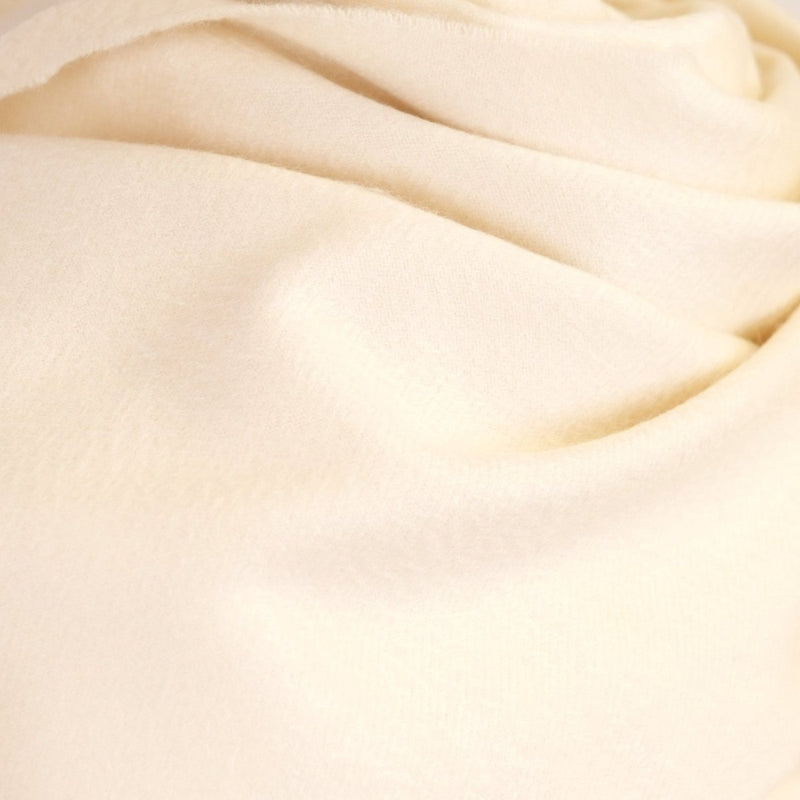 Balmoral 100% Cashmere Woven Scarf Plain White - Heritage Of Scotland - PLAIN WHITE