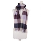 Balmoral 100% Cashmere Woven Scarf Tartan and Checks - Made in Scotland - BLOCK CHECK PINK - Heritage Of Scotland -