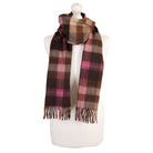 Balmoral 100% Cashmere Woven Scarf Tartan and Checks - Made in Scotland - BROOKE PINK - Heritage Of Scotland -