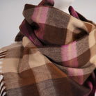 Balmoral 100% Cashmere Woven Scarf Tartan and Checks - Made in Scotland - BROOKE PINK - Heritage Of Scotland -