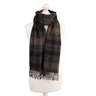 Balmoral 100% Cashmere Woven Scarf Tartan and Checks - Made in Scotland - FINE CHECK GREY - Heritage Of Scotland -