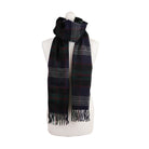 Balmoral 100% Cashmere Woven Scarf Tartan and Checks - Made in Scotland - FINE CHECK NAVY - Heritage Of Scotland -