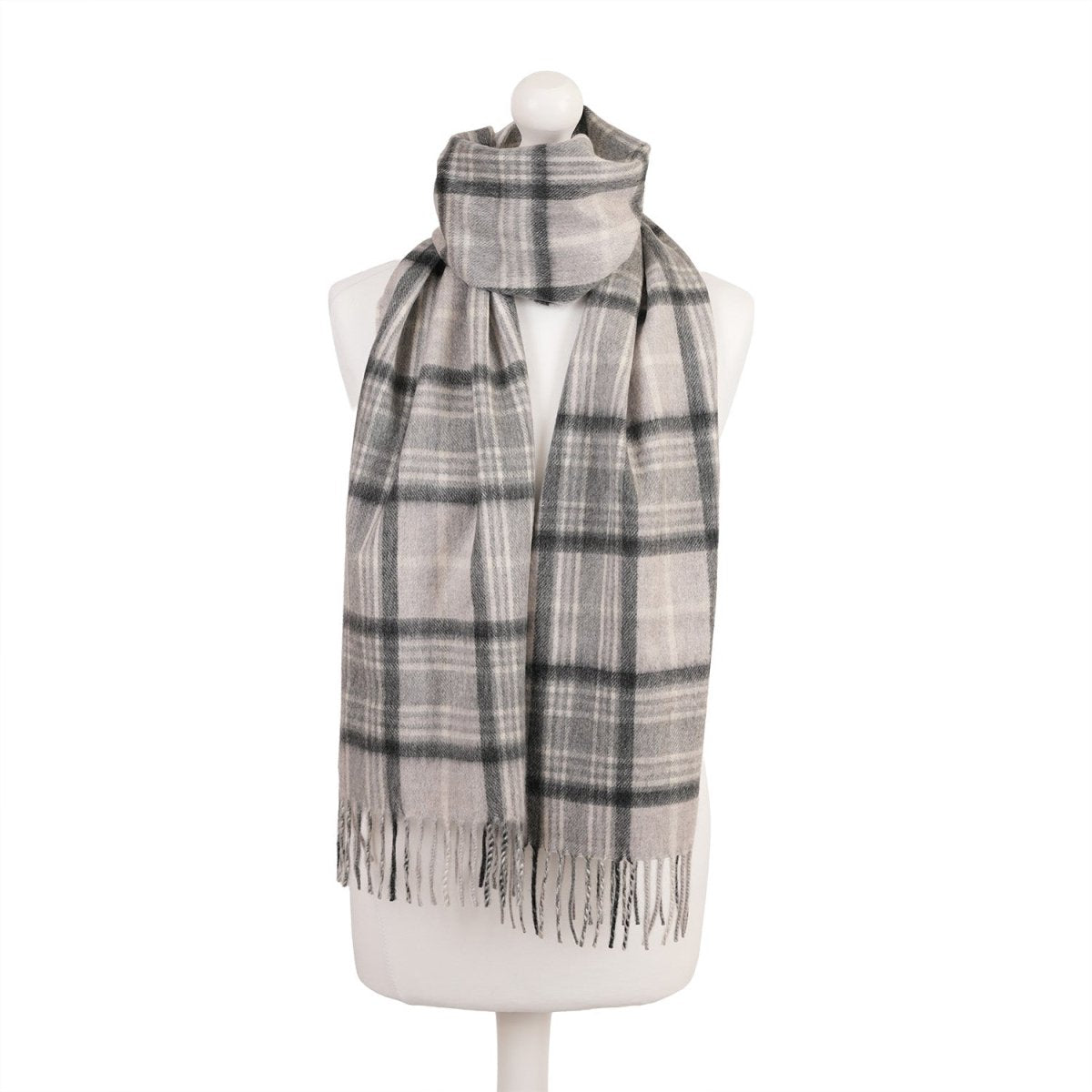 Balmoral 100% Cashmere Woven Scarf Tartan and Checks - Made in Scotland - MACKELLAR GREY - Heritage Of Scotland -