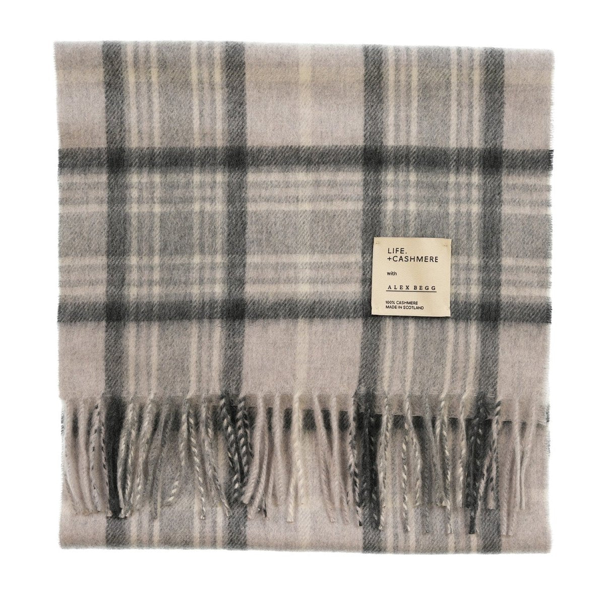 Balmoral 100% Cashmere Woven Scarf Tartan and Checks - Made in Scotland - MACKELLAR GREY - Heritage Of Scotland -