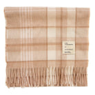 Balmoral 100% Cashmere Woven Scarf Tartan and Checks - Made in Scotland - MORAY CHECK NATURAL - Heritage Of Scotland -