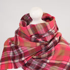 Balmoral 100% Cashmere Woven Scarf Tartan and Checks - Made in Scotland - REGULAR BRUCE PINK - Heritage Of Scotland -