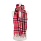 Balmoral 100% Cashmere Woven Scarf Tartan and Checks - Made in Scotland - REGULAR BRUCE PINK - Heritage Of Scotland -