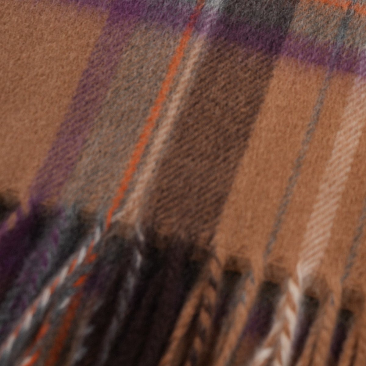 Balmoral 100% Cashmere Woven Scarf Tartan and Checks - Made in Scotland - STEWART CAMEL - Heritage Of Scotland -
