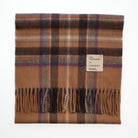 Balmoral 100% Cashmere Woven Scarf Tartan and Checks - Made in Scotland - STEWART CAMEL - Heritage Of Scotland -
