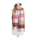 Balmoral 100% Cashmere Woven Scarf Tartans and Checks - Made in Scotland - Heritage Of Scotland - BLOCK CHECK NEW PINK