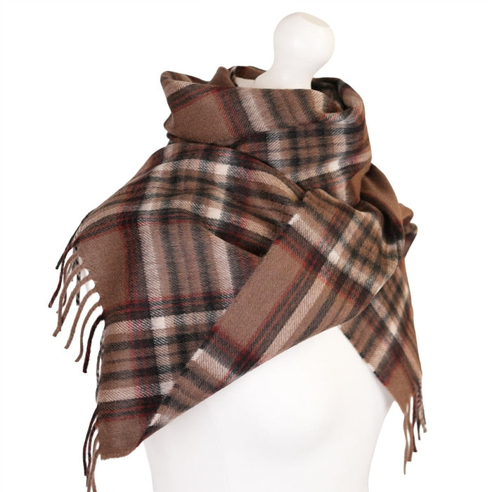 Balmoral 100% Cashmere Woven Scarf Tartans and Checks - Made in Scotland - Heritage Of Scotland - EXPLODED BRUCE NAVY