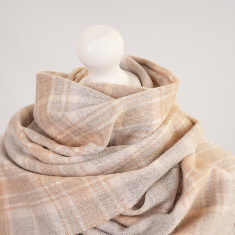 Balmoral 100% Cashmere Woven Scarf Tartans and Checks - Made in Scotland - Heritage Of Scotland - MACKELLAR PINK