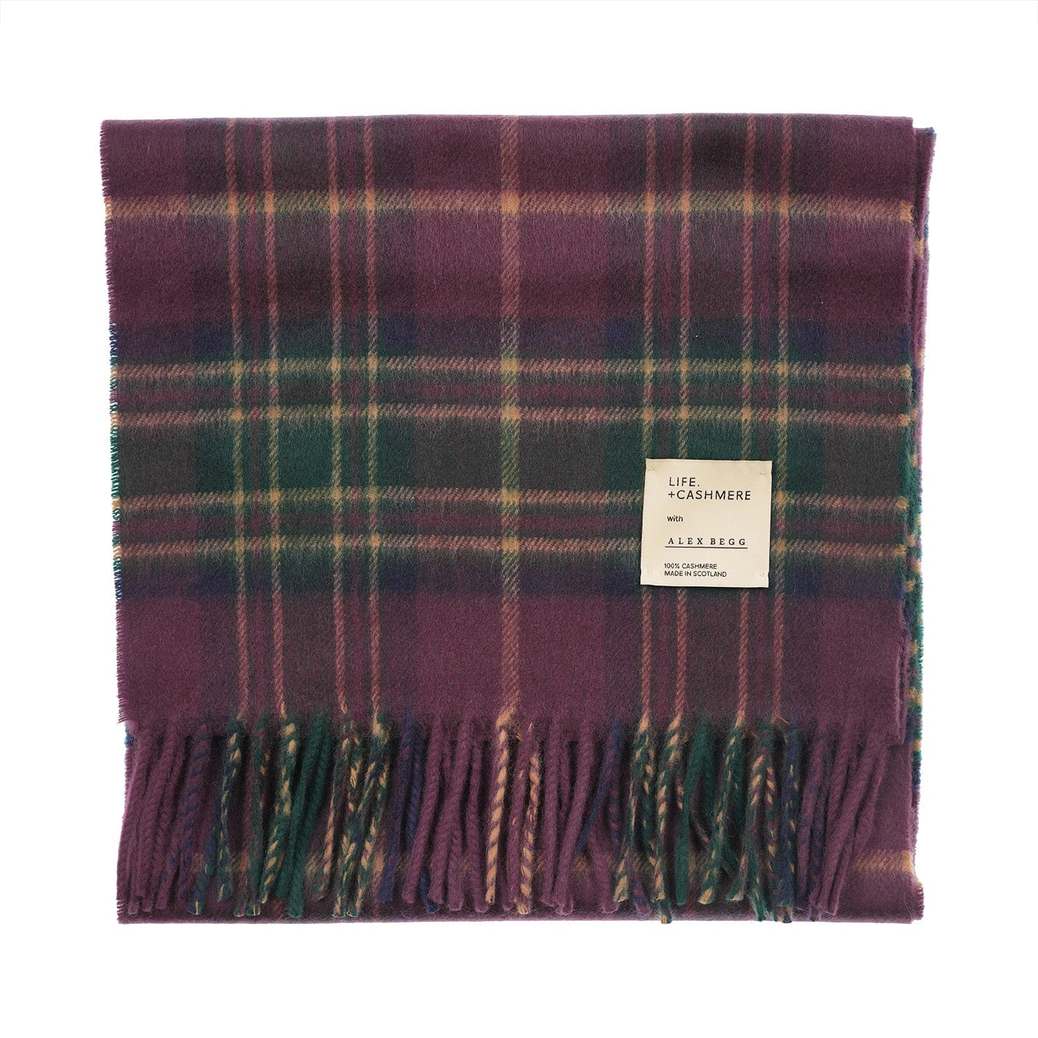 Balmoral 100% Cashmere Woven Scarf Tartans and Checks - Made in