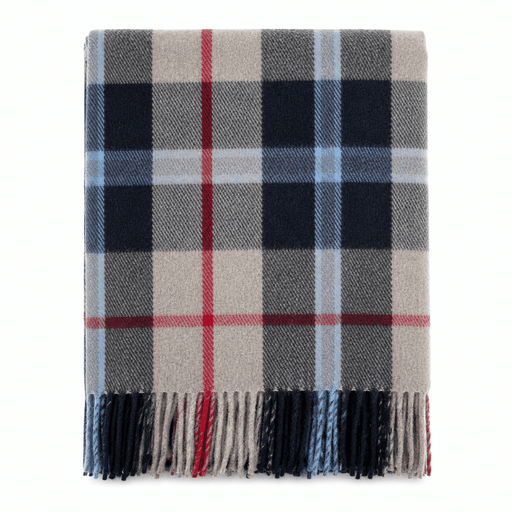 Balmoral Highland Wool Blend Scottish Tartan Blanket Throw - Recycled Wool - 155 x 190 cm - DOUGLAS NAVY - Heritage Of Scotland -
