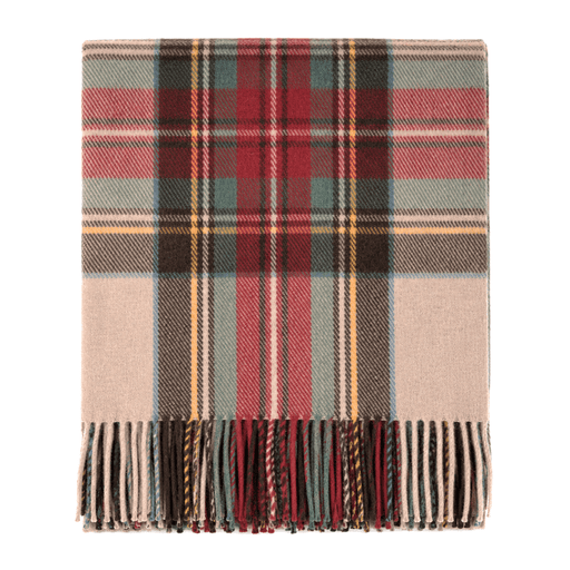 Balmoral Highland Wool Blend Scottish Tartan Blanket Throw - Recycled Wool - 155 x 190 cm - STEWART DRESS ANTIQUE - Heritage Of Scotland -