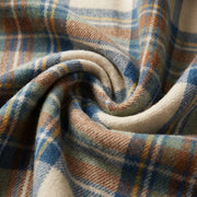 Balmoral Highland Wool Blend Scottish Tartan Blanket Throw - Recycled Wool - 155 x 190 cm - STEWART MUTED BLUE - Heritage Of Scotland -