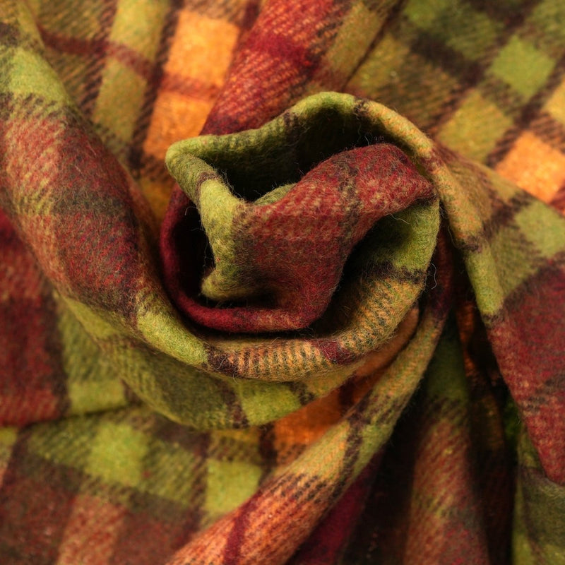 Balmoral Woollen Knee Blanket with Fringed Edges - Buchanan Autumn - Heritage Of Scotland - 