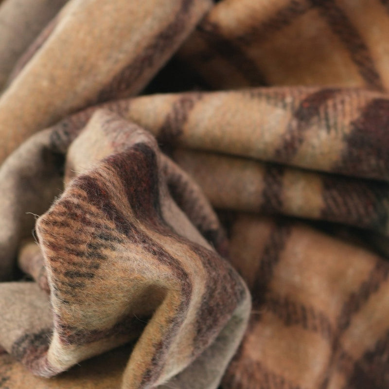 Balmoral Woollen Knee Blanket with Fringed Edges - Mackellar Natural - Heritage Of Scotland - 