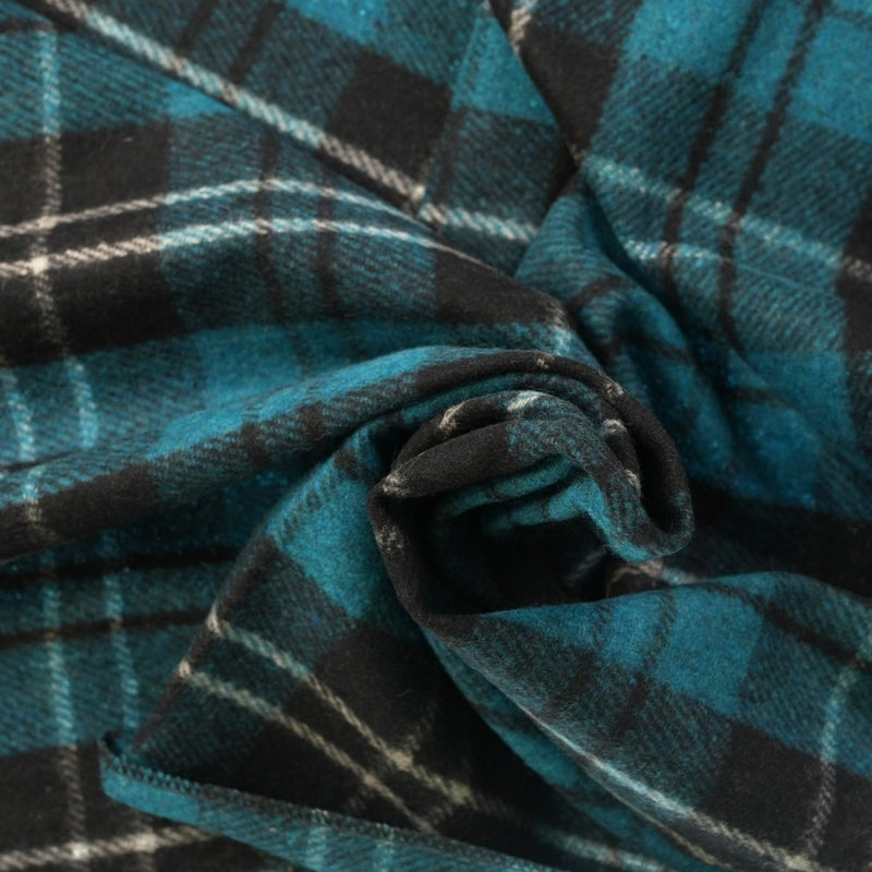 Balmoral Woollen Knee Blanket with Fringed Edges - Ramsay Blue - Heritage Of Scotland - 