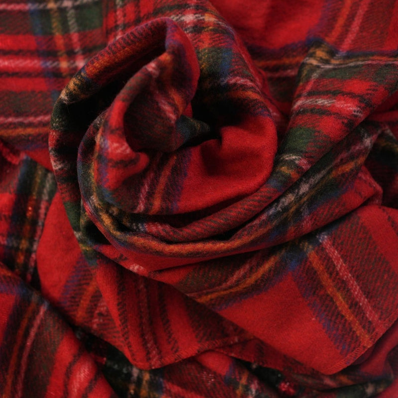 Balmoral Woollen Knee Blanket with Fringed Edges - Royal Stewart - Heritage Of Scotland - 