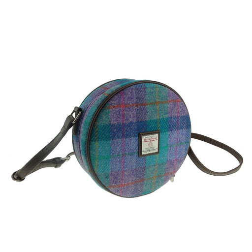 Bannock Round Strap Bag Green & Purple Check - Heritage Of Scotland - GREEN & PURPLE CHECK