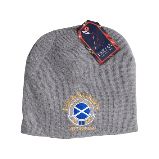 Beanie Hats Circle Edin/Scot/Flag/Brave - Heritage Of Scotland - CHARCOAL