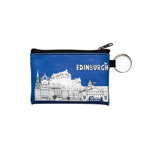 Big City Edinburgh Cityscape Coin Purse - Heritage Of Scotland - BLUE