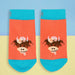 Bonnie Highland Cow Socks - Heritage Of Scotland - SALMON/BLUE