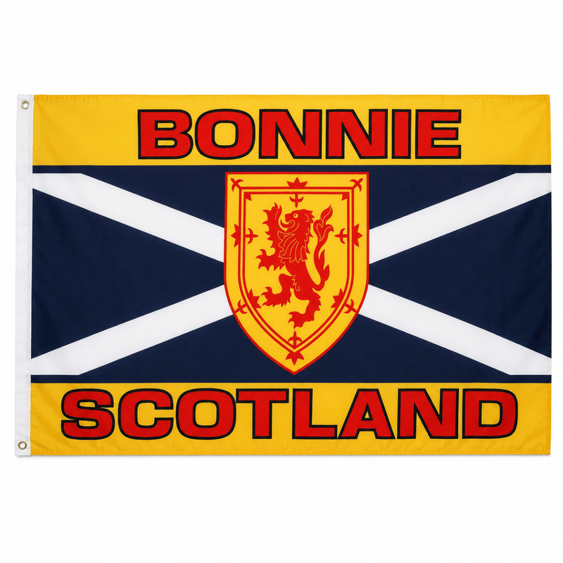 Bonnie Scotland Flag with Eyelets– 5 x 3 Foot Scottish Saltire Banner - Heritage Of Scotland - 
