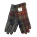 Boxed Harris Tweed and Brown Leather Ladies Gloves - Heritage Of Scotland - COL059 / SML