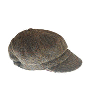 Brown Herringbone Harris Tweed Baker Boy Flat Cap - Heritage Of Scotland -