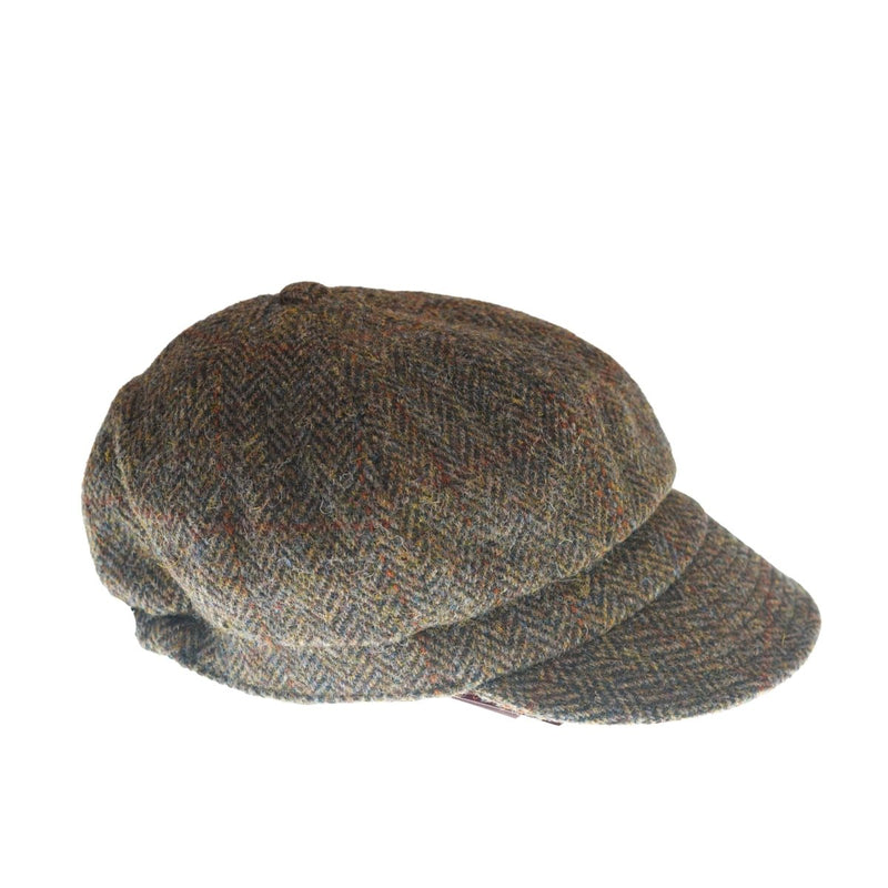 Brown Herringbone Harris Tweed Baker Boy Flat Cap - Heritage Of Scotland -