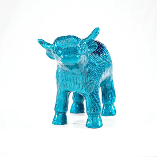 Brushed Aqua Highland Cow Xl - Heritage Of Scotland - AQUA