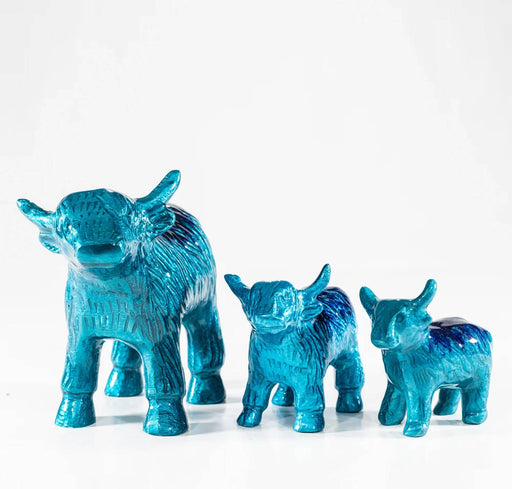 Brushed Aqua Highland Cow Xl - Heritage Of Scotland - AQUA