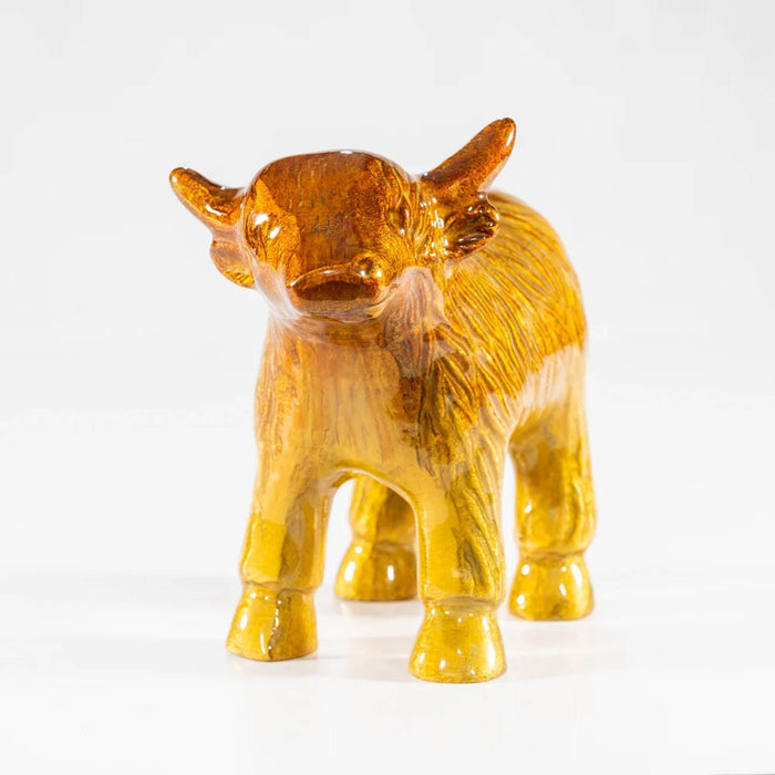 Brushed Gold Highland Cow Xl 14 Cm - Heritage Of Scotland - NA