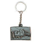 Brushed Metal Scottish Keyring – Nessie, Coo, Collage & More - Heritage Of Scotland - Nessie Collage