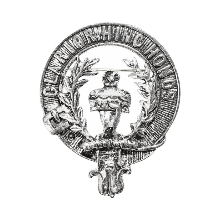 Buchanan Clan Badge, Kilt Pin, Lapel Pin, Cufflinks, Keyring/Key Fob & Gift Set — Fine Pewter by Art Pewter — Made in Scotland (Shiny Finish) - Heritage Of Scotland - Badge