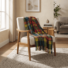 Camel Tartan Wool Blend Blanket Throw – Soft Plaid Sofa & Bed Blanket - Buchanan Modern - Heritage Of Scotland -