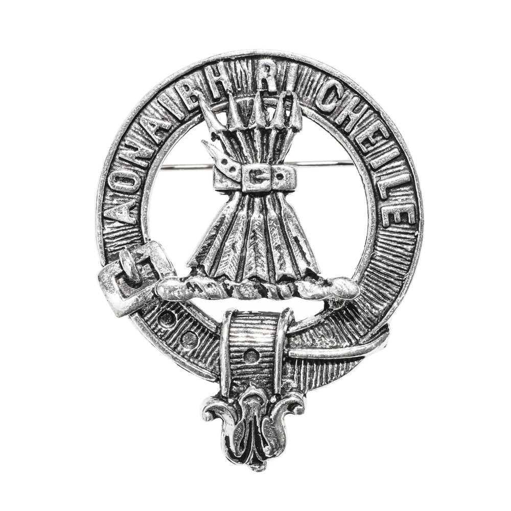Cameron Clan Badge, Kilt Pin, Lapel Pin, Cufflinks, Keyring/Key Fob & Gift Set — Fine Pewter by Art Pewter — Made in Scotland (Shiny Finish) - Heritage Of Scotland - Badge