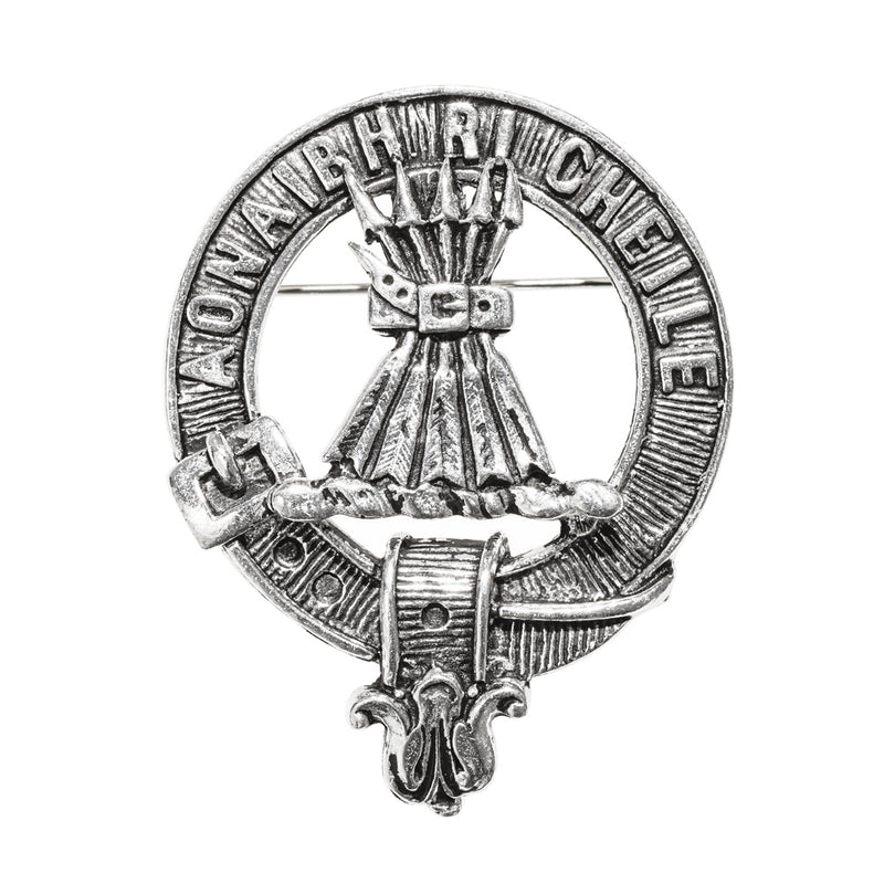 Cameron Clan Badge, Kilt Pin, Lapel Pin, Cufflinks, Keyring/Key Fob & Gift Set — Fine Pewter by Art Pewter — Made in Scotland (Shiny Finish) - Heritage Of Scotland - Badge